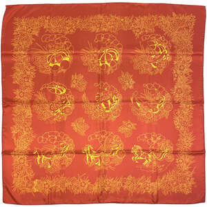 HERMES Authentic Orange Silk Scarf